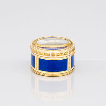 Charles Le Bastier, dosa, guld en deux colour och emalj, med miniatyr, Paris 1776-1777, Louis XVI.