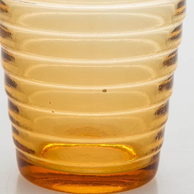 Aino Aalto, A 1930s pitcher model 4644 and two drinking glasses model 4056 for Karhula for Karhula Glassworks, Finland.