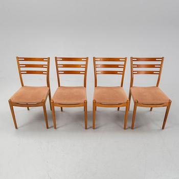 Helge Sibast, A set of four oak and teak chairs, Sibast Furniture, Denmark, mid 20th Century.