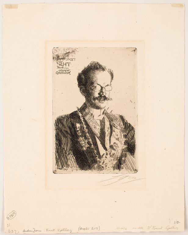 ANDERS ZORN, Etsning, utförd 1907, signerad med blyerts.