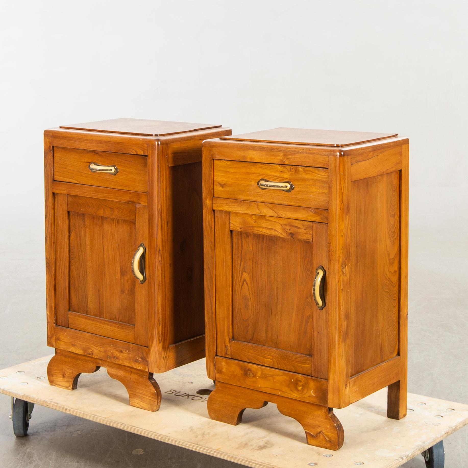 A piar of Art deco bedside tables first half of the 20th century.