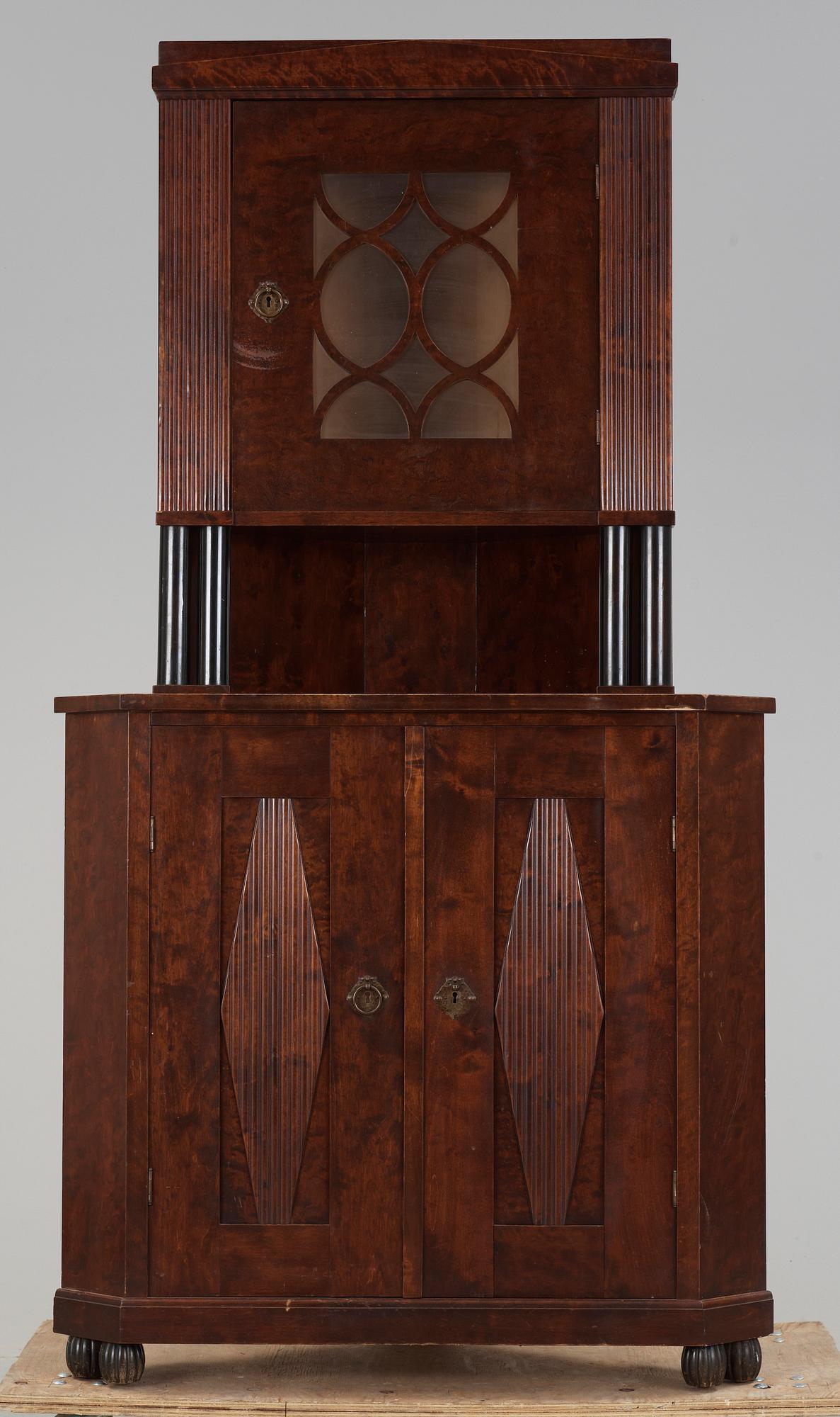HÖRNSKÅP, art deco, 1930/40-tal.