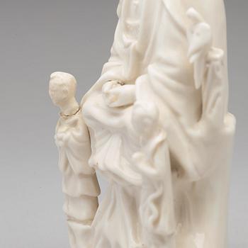 A blanc de chine figure of Guanyin, Qing dynasty, 18th  Century.