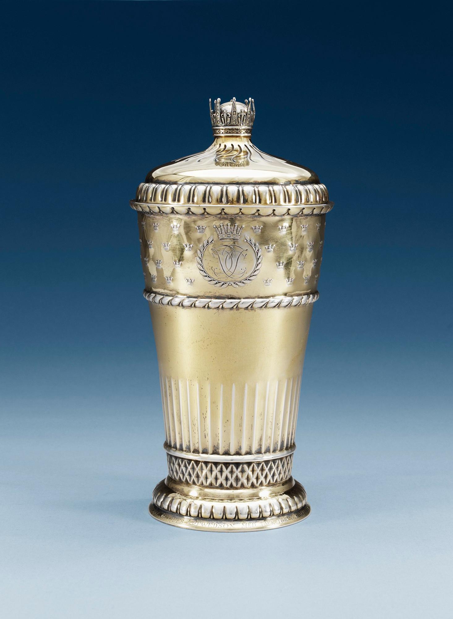 A Firma K Anderson silver gilt goblet with cover, Stockholm 1935.