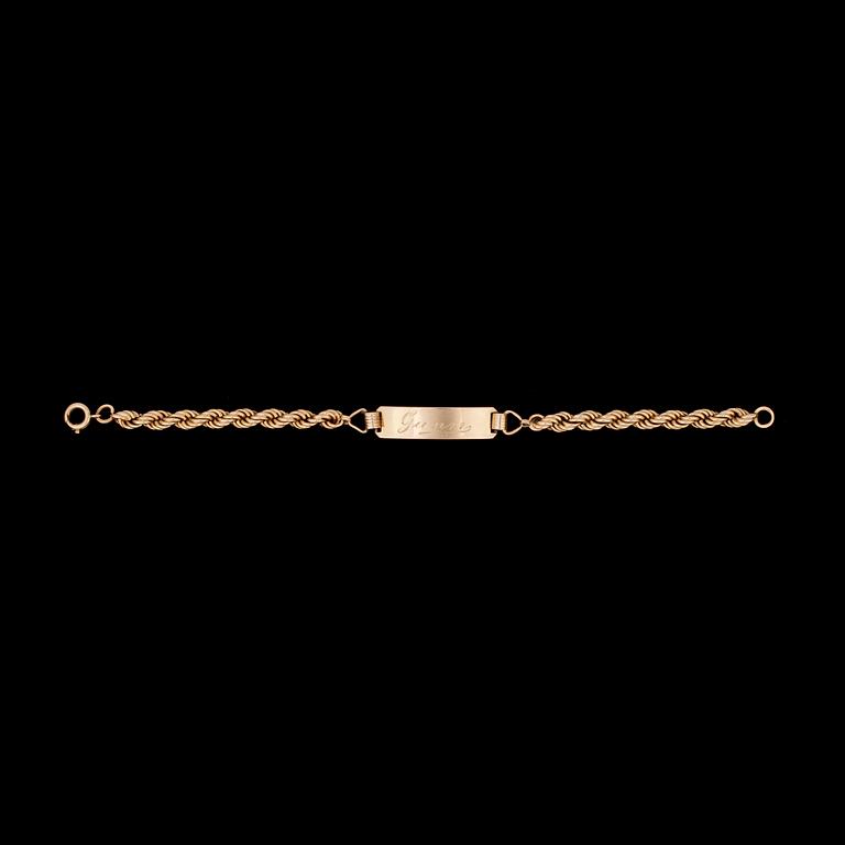ARMBAND, 18k guld. Italien, 1950-tal. Vikt 9g.