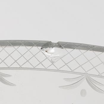 Edward Hald, skål med fat, "Fyrverkeriskålen", Orrefors, 1925.