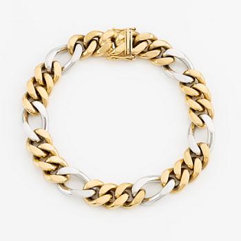Armband 18K guld och vitguld, pansarlänk.