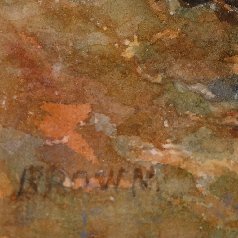OKÄND KONSTNÄR, akvarell, signerad Brown, England, 1800-tal.