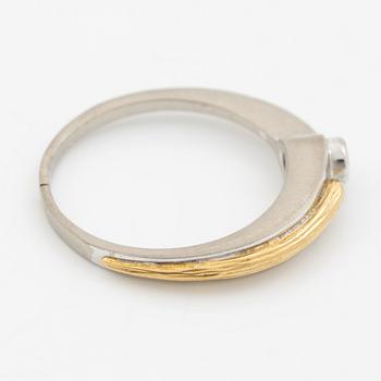 Lapponia, ring 18K guld och vitguld med en rund briljantslipad diamant, Finland.