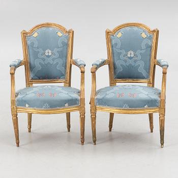 A pair of Louis XVI armchairs by Noël-Toussaint Porrot, Paris, (master 1761) second part of the 18th century.