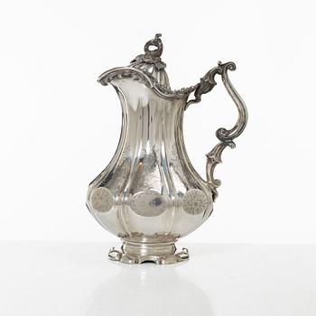 A 19th century Swedish silver coffee-pot, mark of Gustaf Möllenborg, Stockholm 1874.