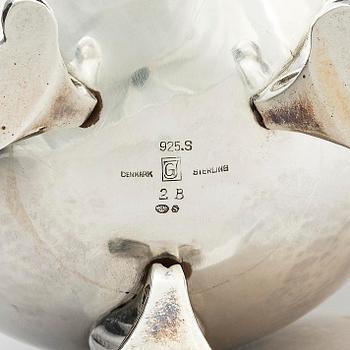 Georg Jensen, a three pieces coffee service in sterling silver, "Magnolia/Blossom", Copenhagen 1933-44.
