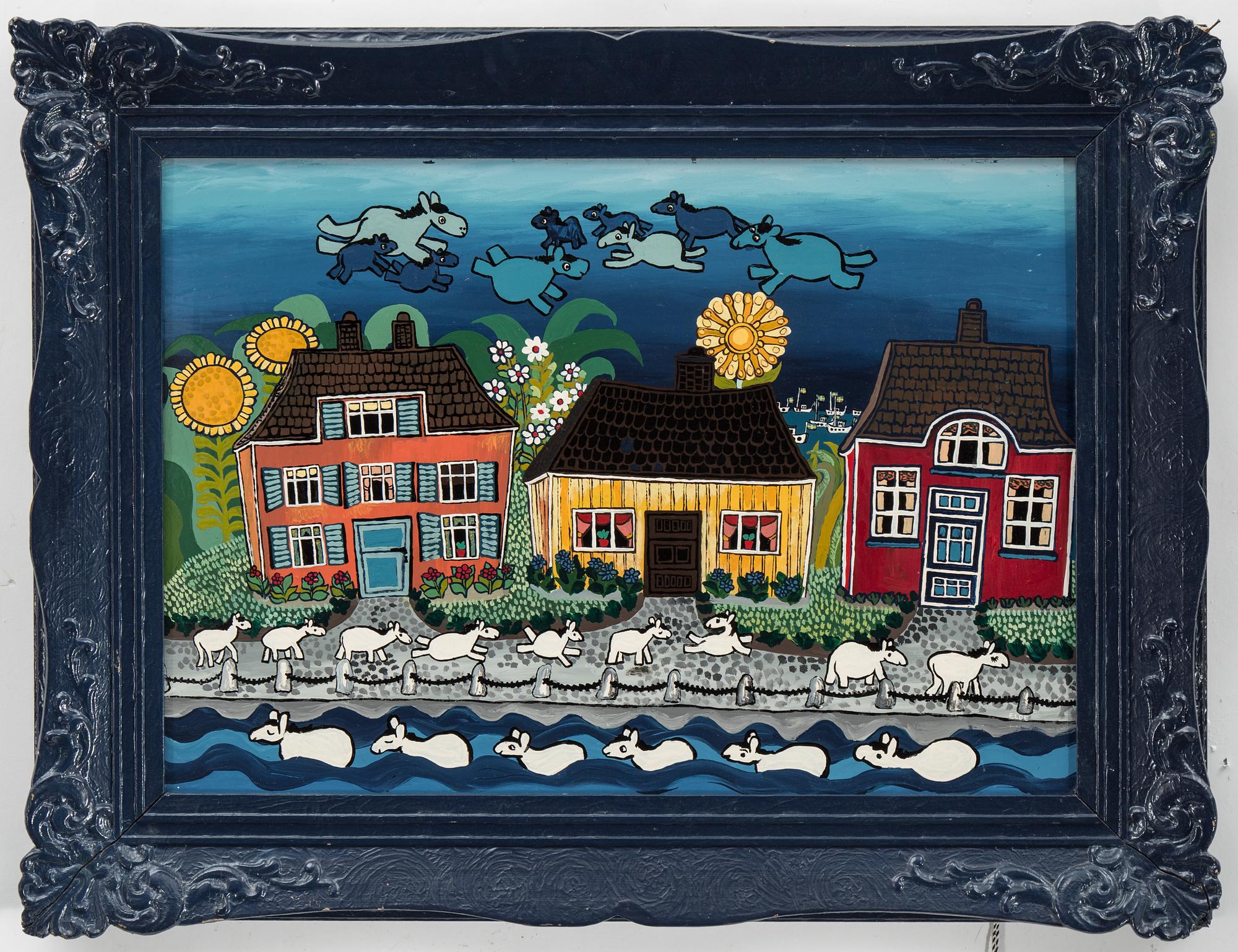 BENGT ELDE, oil on board, signed.
