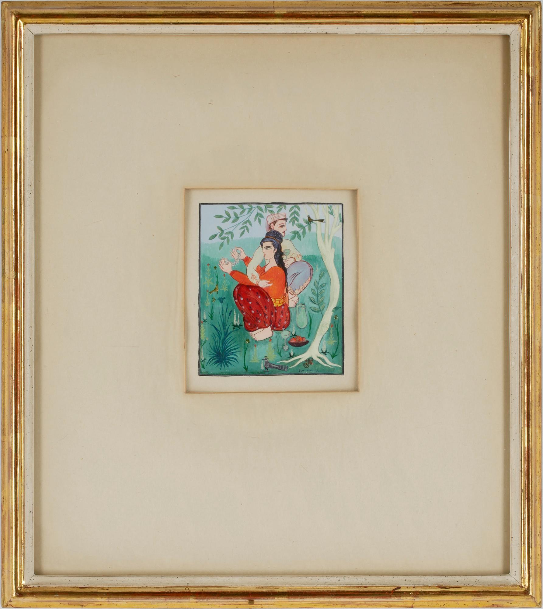 PARTI AKVARELLER, 6 st, bl a Mohammed Racim, orientaliskt, 1900-tal.