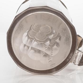 An early 19th-century glass and silver tankard, Copenhagen, Denmark 1809.