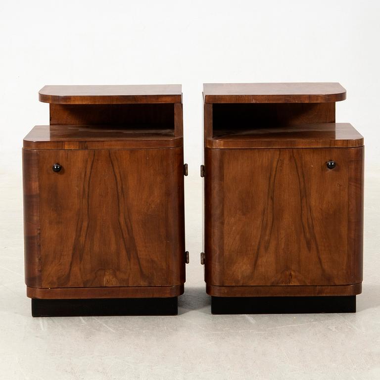 Bedside tables, a pair, Art Deco, mid-20th century.