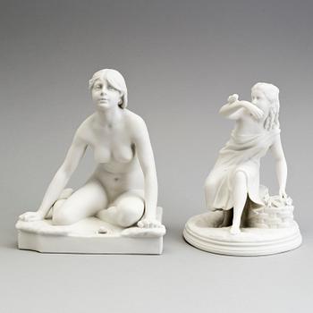 TWO PARIAN FIGURES, Gustavsberg, unmarked.