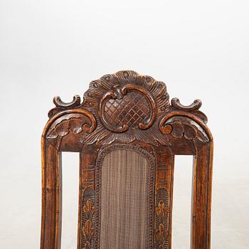 Chairs  4 pcs Late Baroque, 18th century, possibly Denmark or Northern Germany.