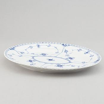 Royal Copenhagen,  a '1148' 'Musselmalet Full Lace' porcelain serving plate, Denmark.