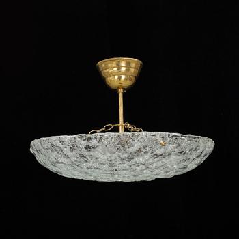 A GLASS CEILING LIGHT, possibley Fagerlund, second half of the 20th century. Height ca 25 cm.