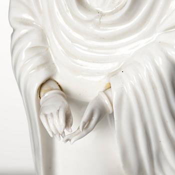 A Chinese blanc de chine figure of Guanyin, Qing dynasty, 19th Century.
