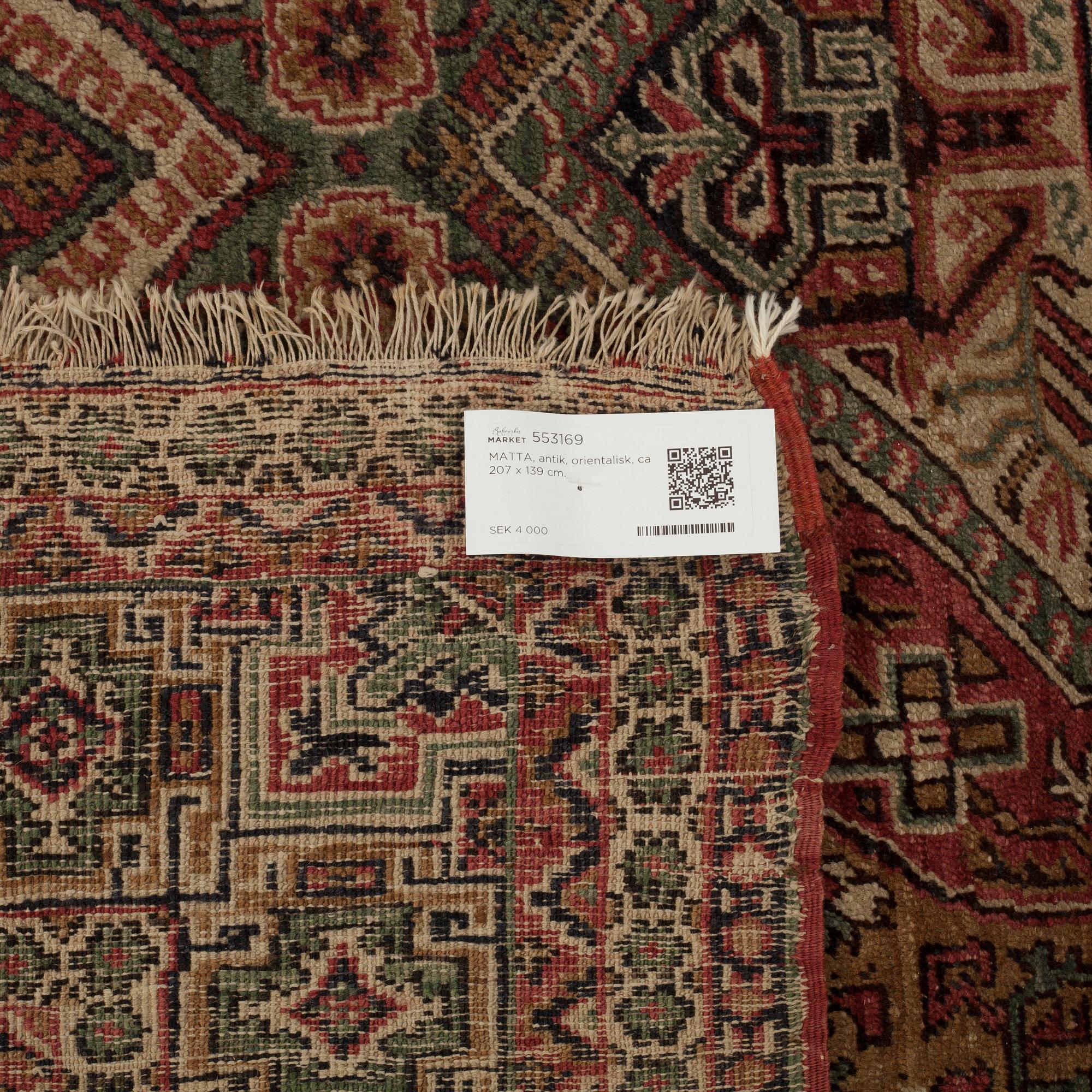 MATTA, antik, orientalisk, ca 207 x 139 cm.