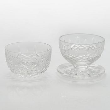 Jälkiruokamaljoja, 12 kpl, kristallia, Waterford 1900-luvun loppu.