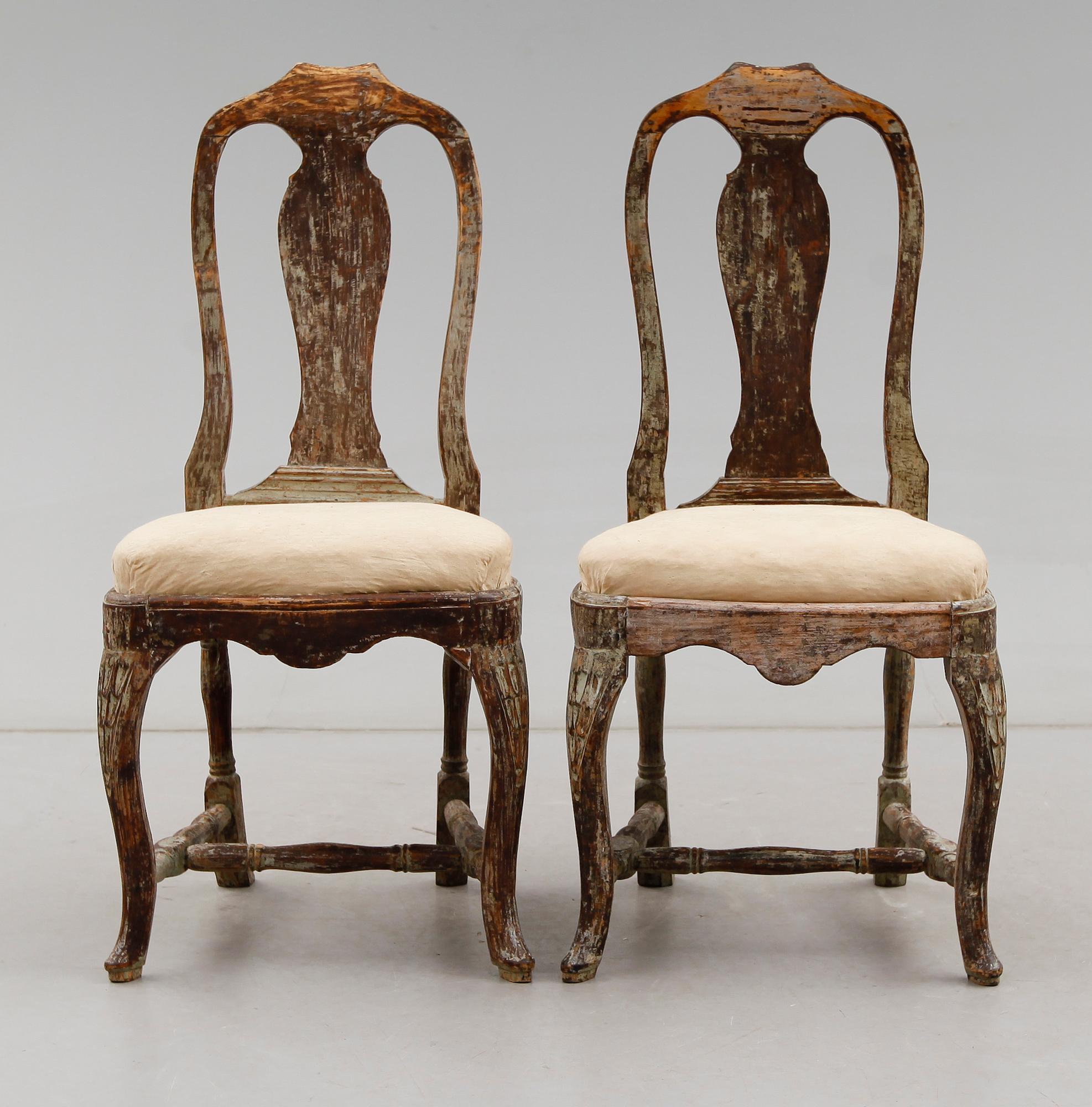 STOLAR, 1 par, rokoko, 1700-talets andra hälft.