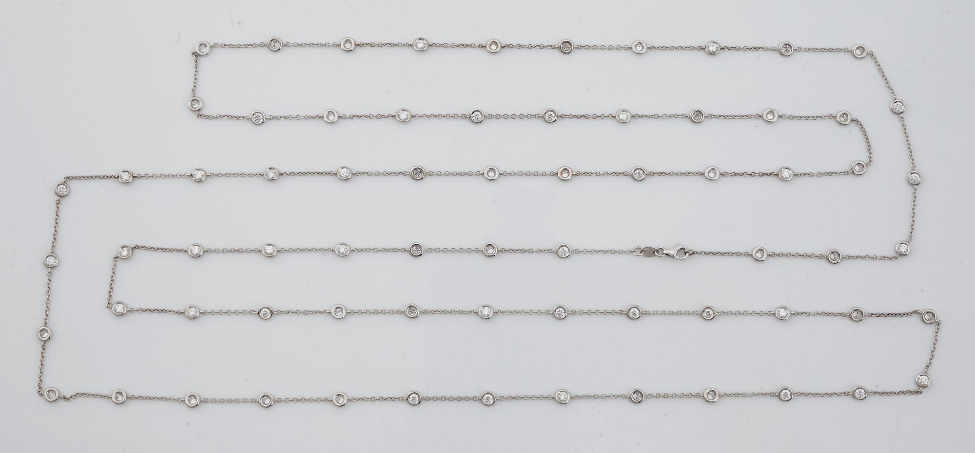 A brilliant cut diamond necklace.