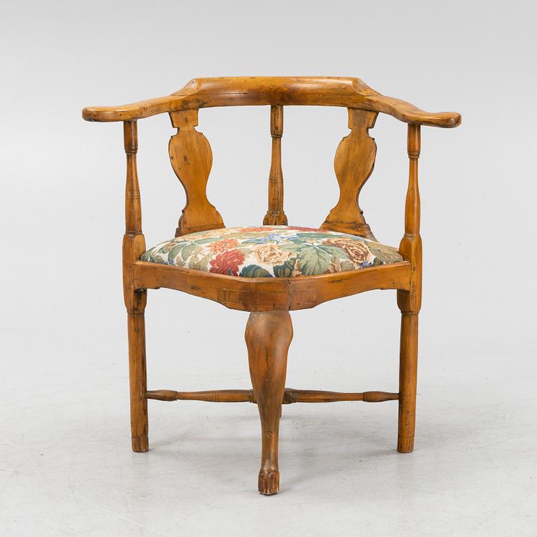 A Rococo armchair, mid 18th century.