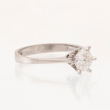 Ring solitaire "Galaxia" 18K white gold with a round brilliant-cut diamond.