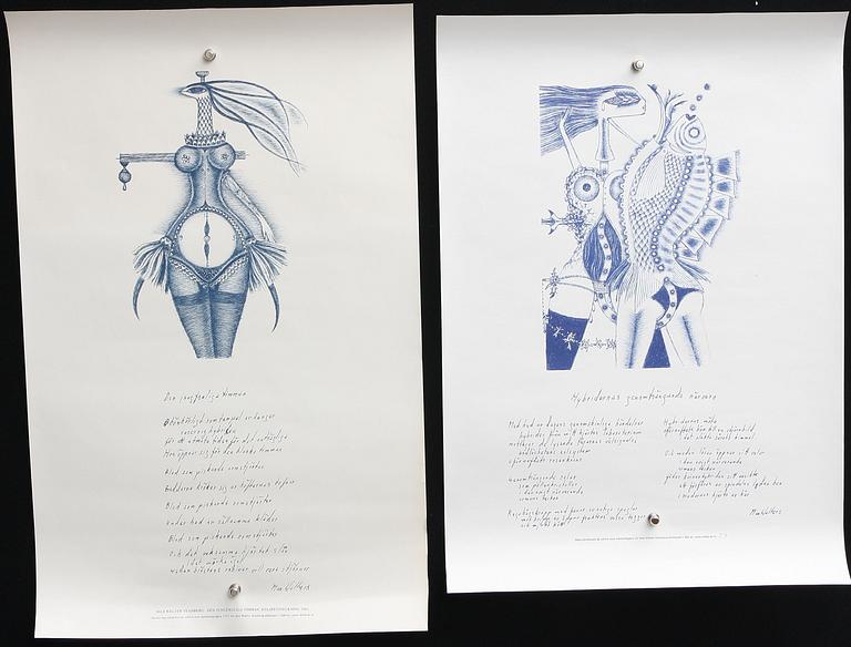 MAX WALTER SVANBERG, 7 delar. Affischer med numr.