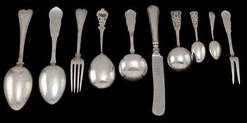 PARTI BESTICK, 34 st, silver, 1900-tal. Vikt 960 g.