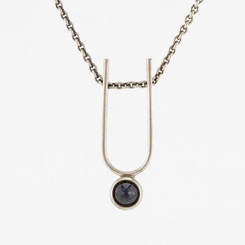 Elis Kauppi, pendant, silver with blue stone, with chain.