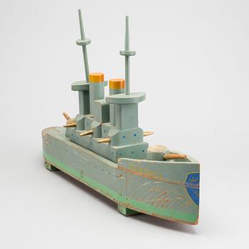 LEKSAKSBÅT, trä, Pansarbåten "Sverige", GEMLA för NK  1930-tal.