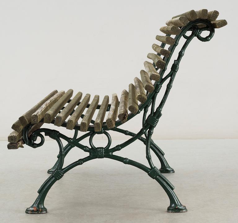 PARKBÄNK, gjutjärn och trä, sekelskifte 1800/1900.