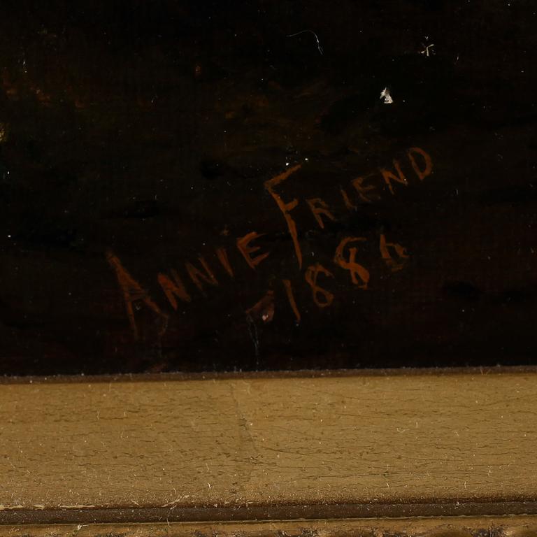 ANNIE FRIEND, olja på duk, signerad och daterad 1886.