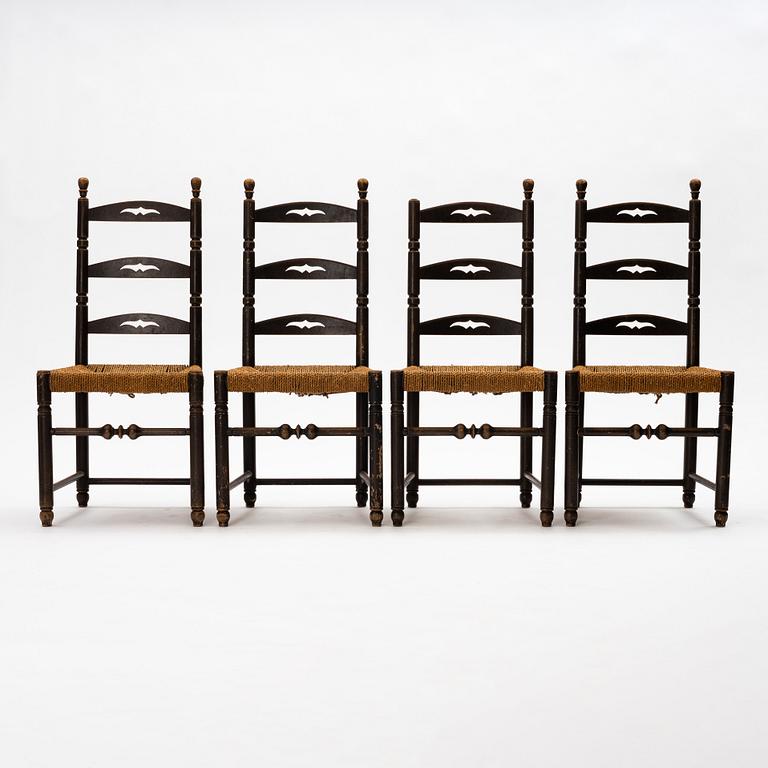 Axel Einar Hjorth, a set of 4 chairs, "Blidö", Nordiska kompaniet, 1929.