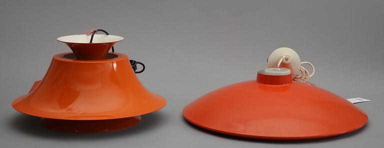TAKLAMPOR, 2 st, Fog & Mörup, Danmark, 1900-talets andra hälft. Diam 40+49.