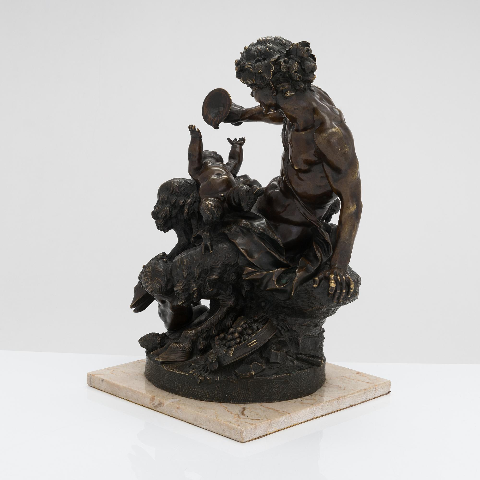 Claude Michel Clodion, after, a bronze sculpture, marked 'Clodion'.