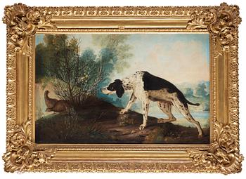 Johan Pasch Attributed to, Lanscape with dog and birds.