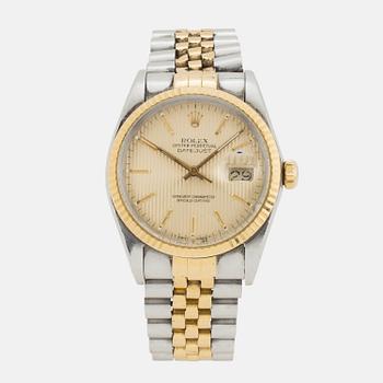 ROLEX, Oyster Perpetual, Datejust, "Tapestry dial", Chronometer, wristwatch, 36 mm.