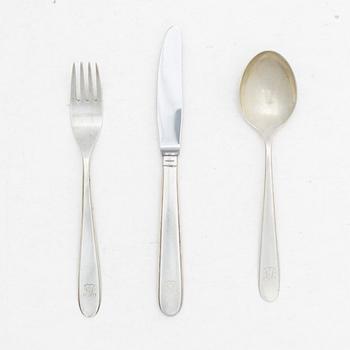 Erik Fleming, Cutlery service, 29 pieces, sterling silver, “Flavia 2”, Atelier Borgila, Stockholm, including 1963.
