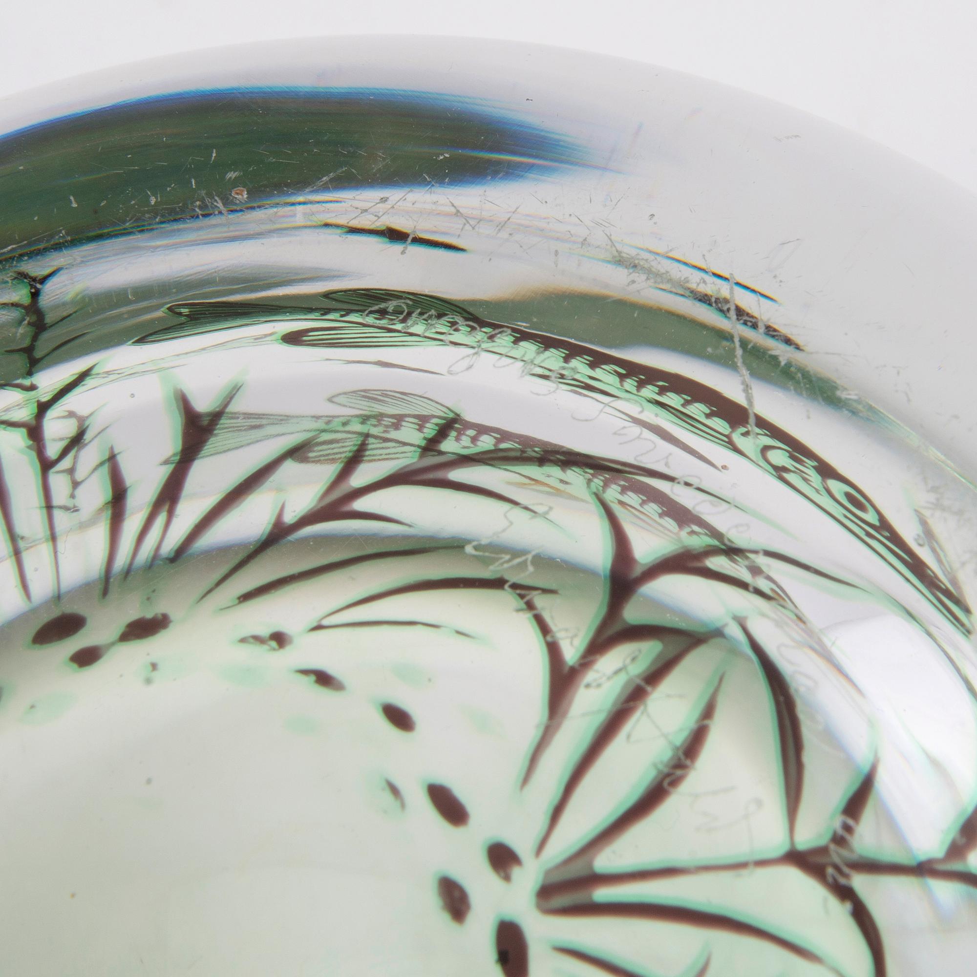 Edward Hald, a "Fish graal" glass bowl, Orrefors.