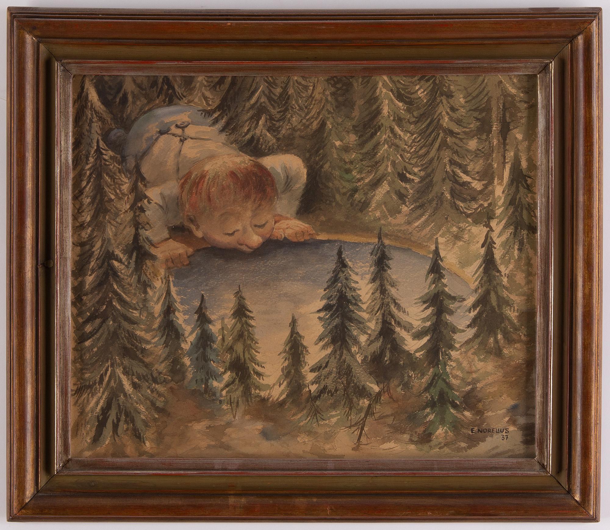 Einar Norelius, watercolour, signed and dated -37.