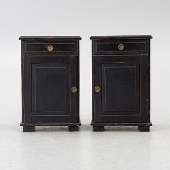 Bed cabinets, a pair, Gustavian style, 20th century.