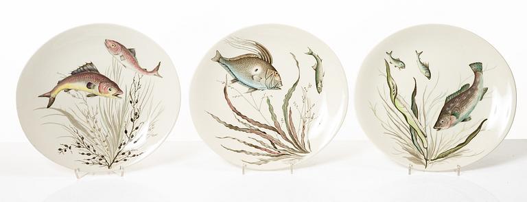 Service pieces, 11 pcs, ironstone, "Fish", Johnson Brothers, England.