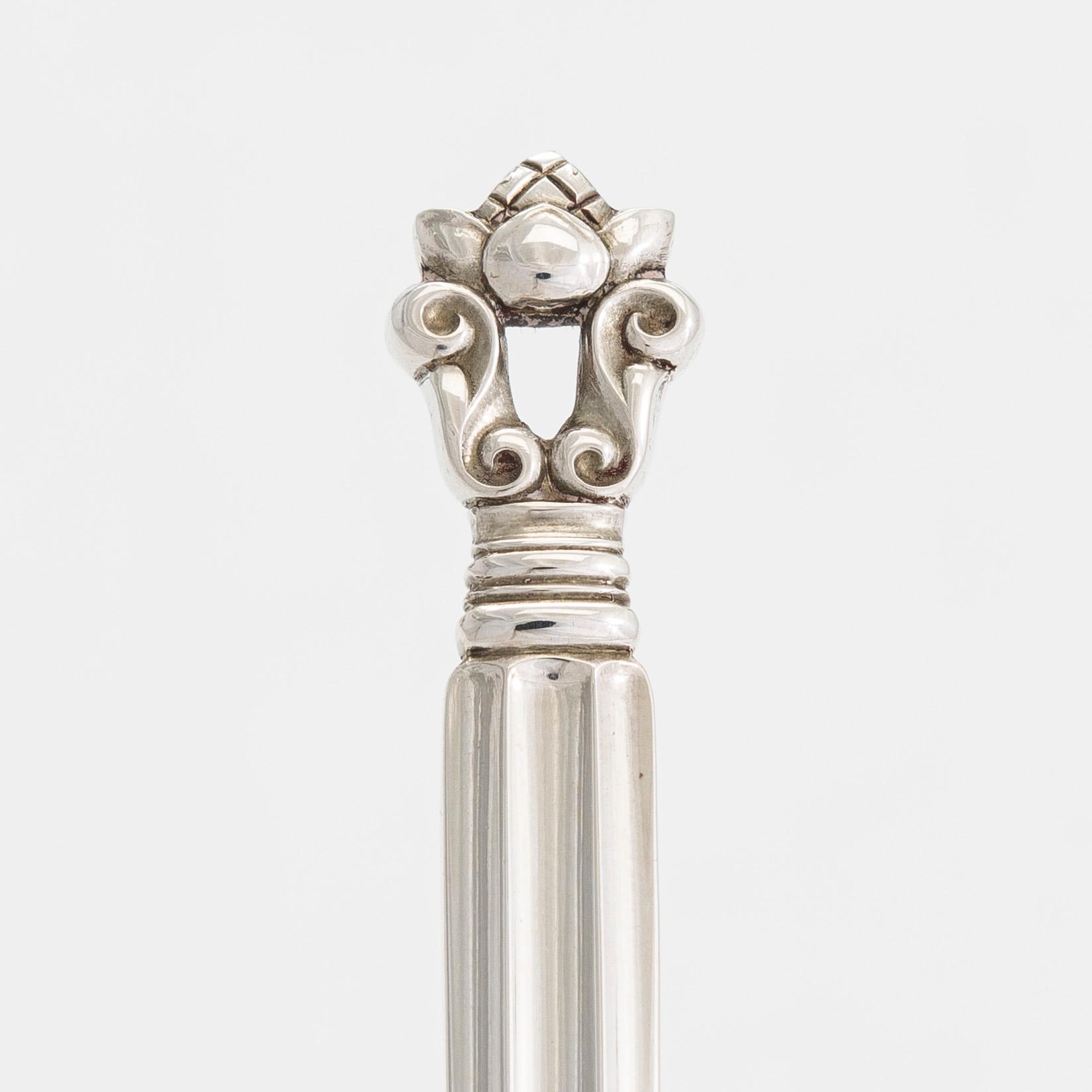 Johan Rohde, cocktailsked, "Konge/Acorn", sterlingsilver, Georg Jensen, Danmark efter 1945.