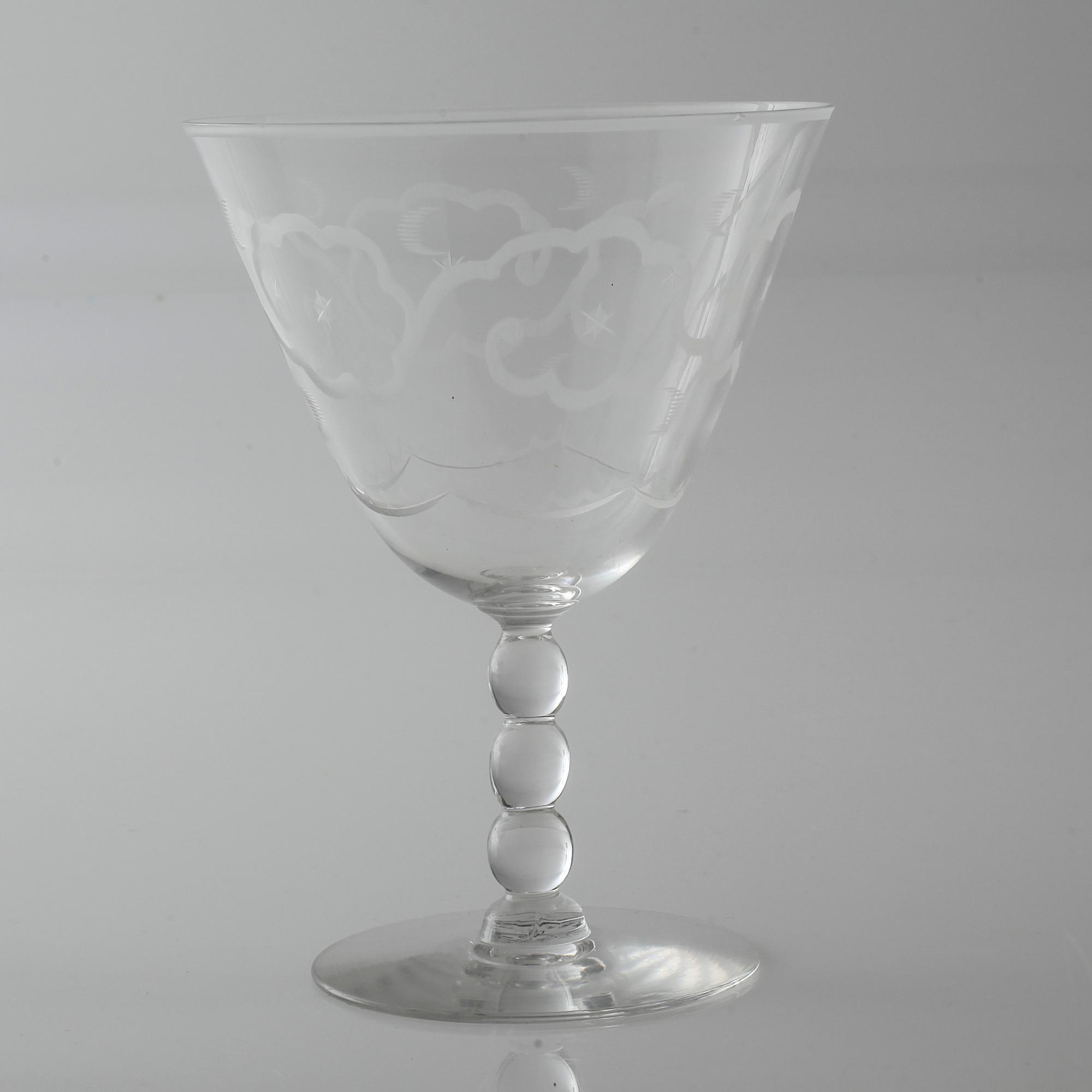 a glass set of table ware of 25 pcs by Johansfors, 20th century.