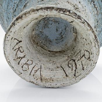 Raija Tuumi, a chamotte stoneware footed bowl, monogram signed RT, ARABIA 1970.